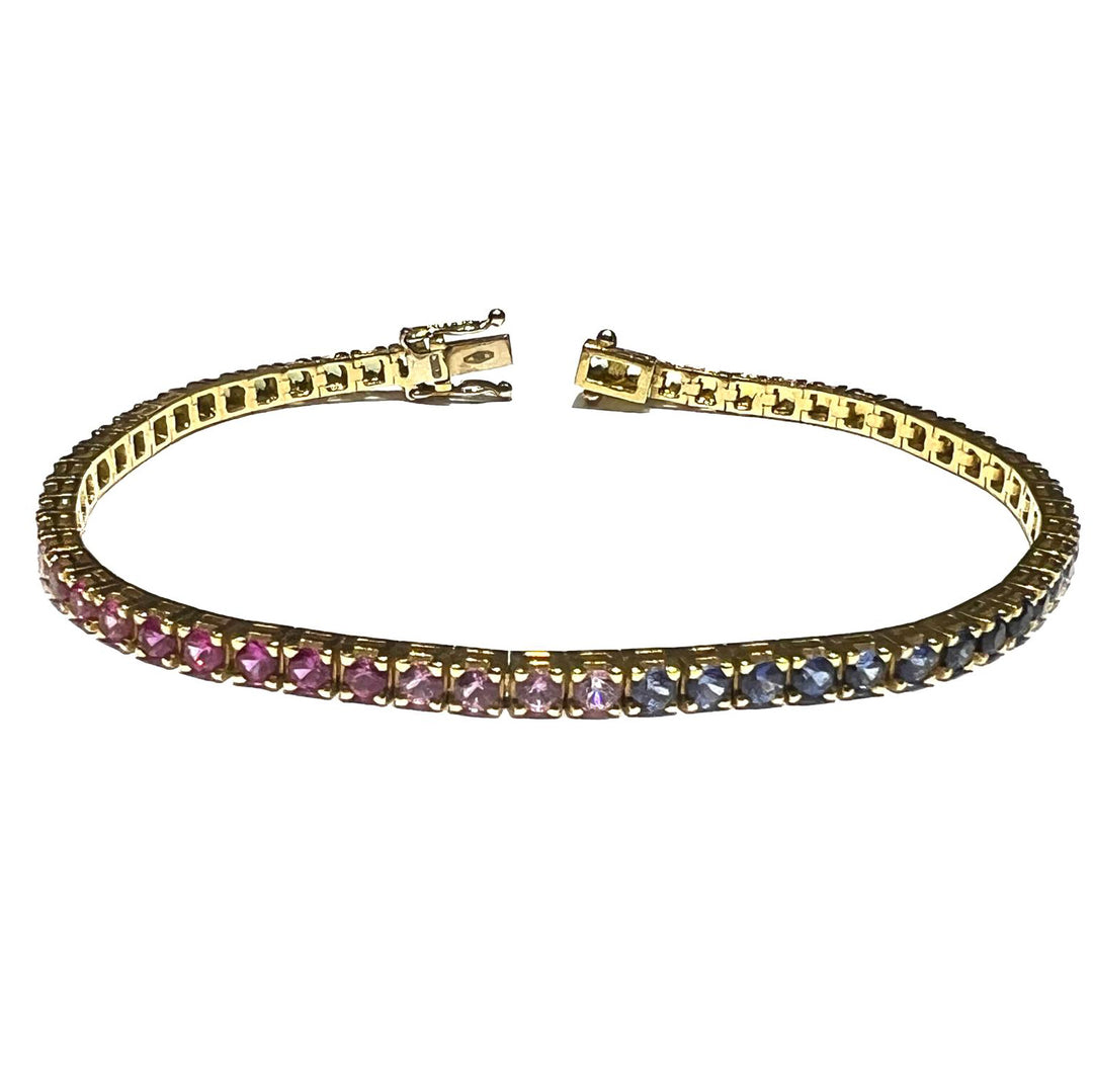 Lenti bracciale Tennis Rainbow oro 18kt zaffiri 0081BR