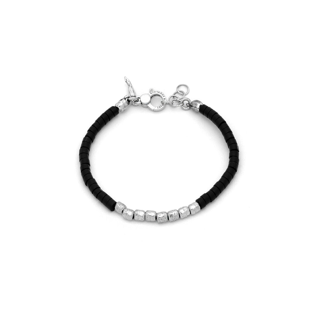 Giovanni Raspini Bracciale Granelli E Agata Nera 11862