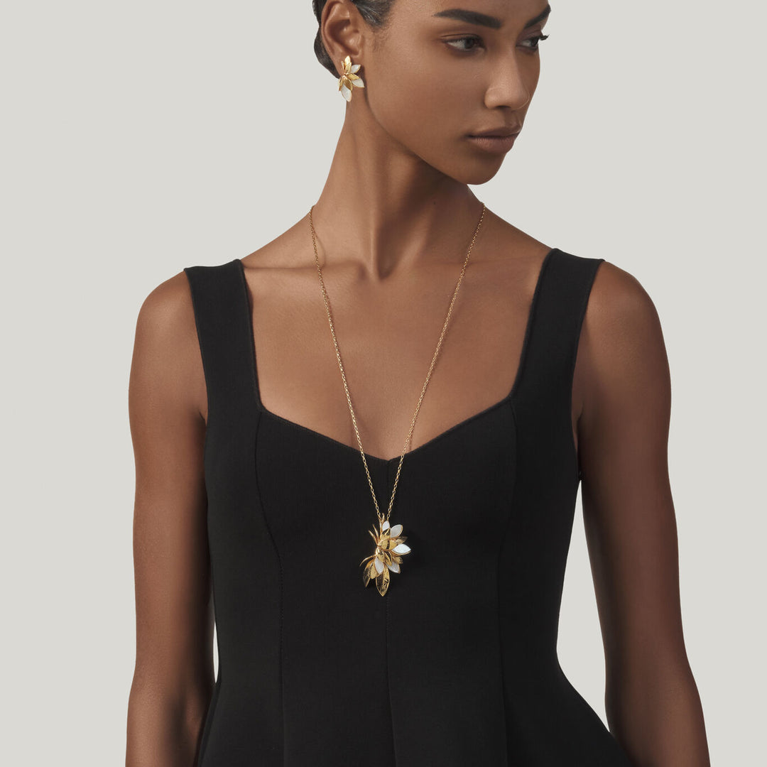 Giovanni Raspini pendente skin madreperla Collana in Argento 925 placcato oro 18 kt e madreperla 12520