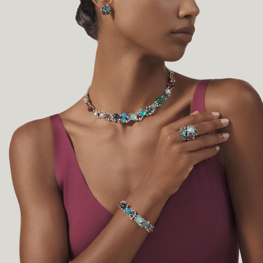 Giovanni Raspini collana cocktail Collana in Argento 925, pietre naturali, gemme e perle 12525
