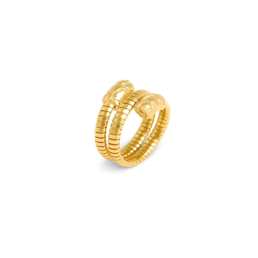 Giovanni Raspini anello tubogas croco doppio Anello in Argento 925 placcato oro 18 kt 12544