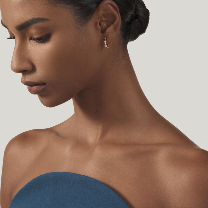 Giovanni Raspini orecchini satellite piccoli dorati Orecchini in Argento 925 placcato oro 18 kt e zirconi 12557