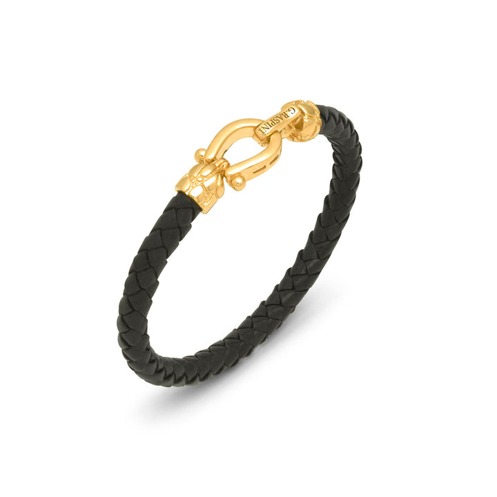 Giovanni Raspini bracciale cuoio croco Bracciale in Argento 925 placcato oro 18 kt e cuoio 12569