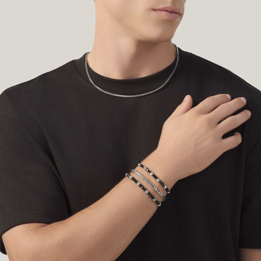 Giovanni Raspini bracciale spinello nero dadi Bracciale in Argento 925 e spinello nero 12576