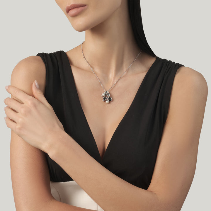 Giovanni Raspini Pendente Aura - Collana in Argento 925, perle naturali e onice - 12686