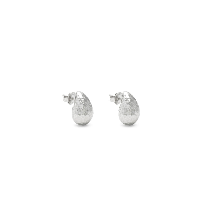 Giovanni Raspini Small Hammered Drop Earrings - 925 Silver Earrings - 12707