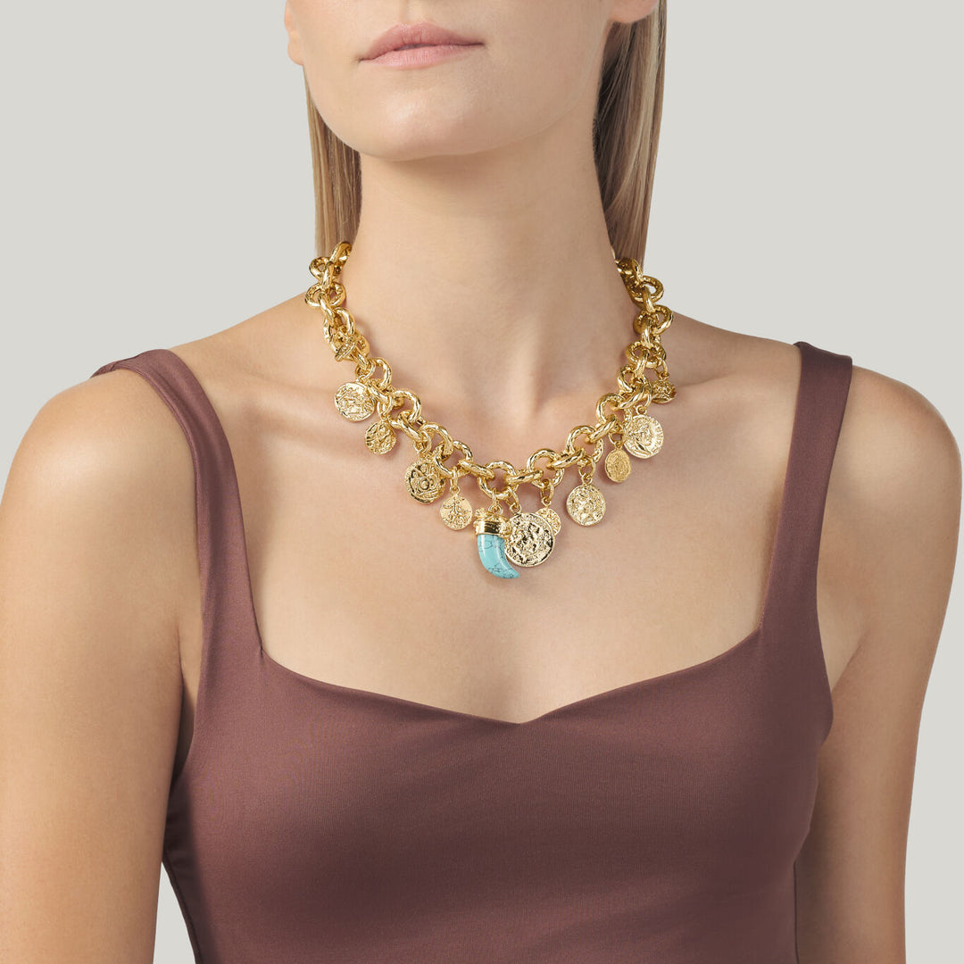 Giovanni Raspini Collana Pueblo Monete bronzo dorato N0005