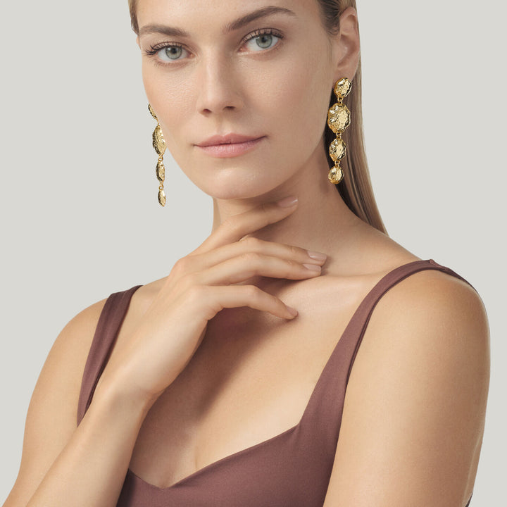 Giovanni Raspini Orecchini Cascata Sand bronzo dorato N0014