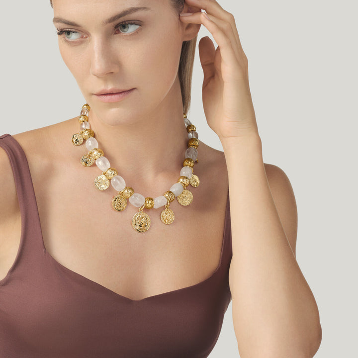 Giovanni Raspini Collana Crystal Monete bronzo dorato N0028