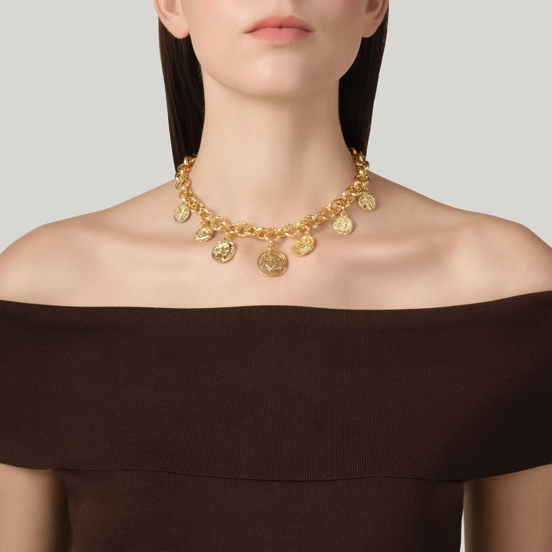 Giovanni Raspini collana pueblo monete Collana placcato oro 18 kt N0068
