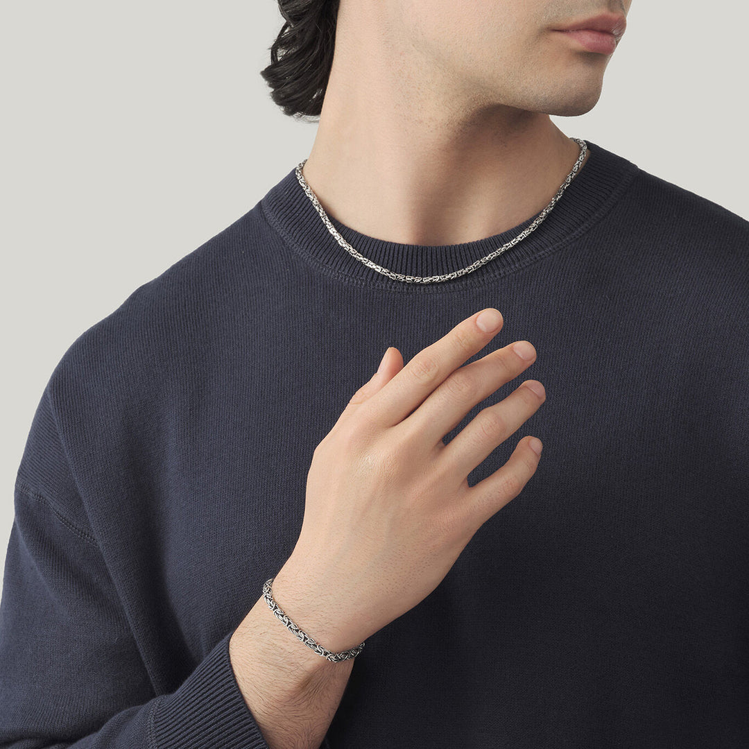 Giovanni Raspini set bizantina quadra Collana e bracciale in Argento 925 X01601