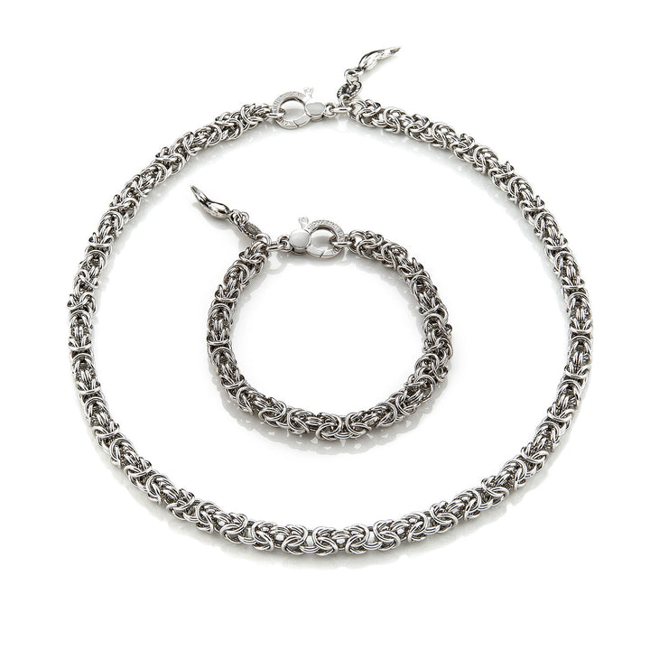 Giovanni Raspini set maglia bizantina piccola Collana e bracciale in Argento 925 X01618