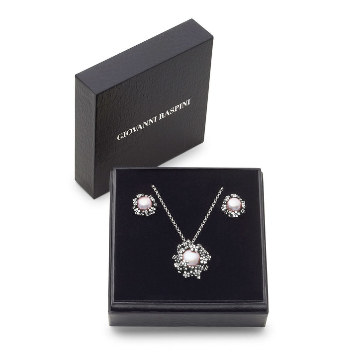 Giovanni Raspini set blossom Collana e orecchini in Argento 925 e perle naturali X01622