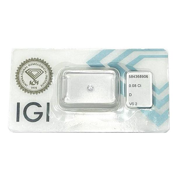 IGI diamante in blister certificato taglio brillante 0,08ct colore D purezza VS 2 - Capodagli 1937