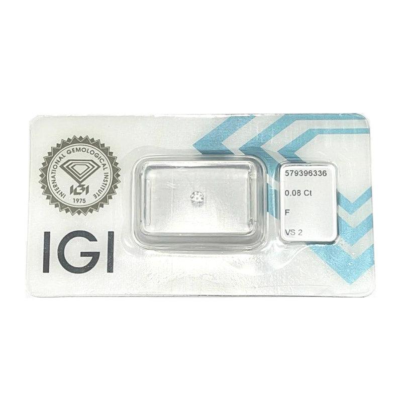 IGI diamante in blister certificato taglio brillante 0,08ct colore F purezza VS 2 - Capodagli 1937
