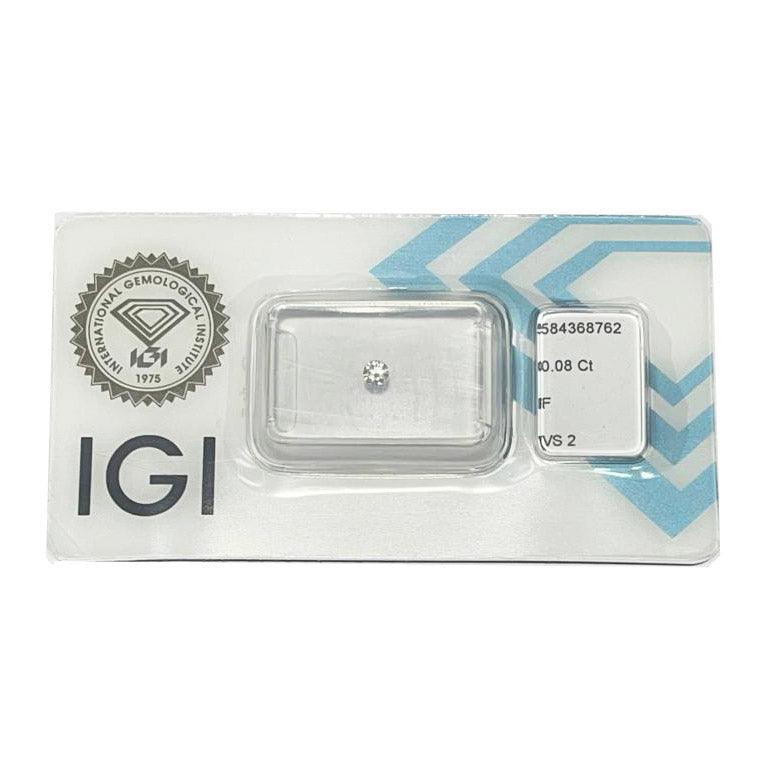 IGI diamante in blister certificato taglio brillante 0,08ct colore F purezza VS 2 - Capodagli 1937