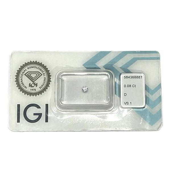 IGI diamante in blister certificato taglio brillante 0,08ct colore D purezza VS 1 - Capodagli 1937