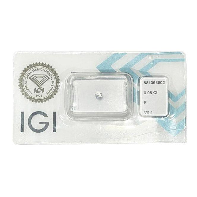 IGI diamante in blister certificato taglio brillante 0,08ct colore E purezza VS 1 - Capodagli 1937