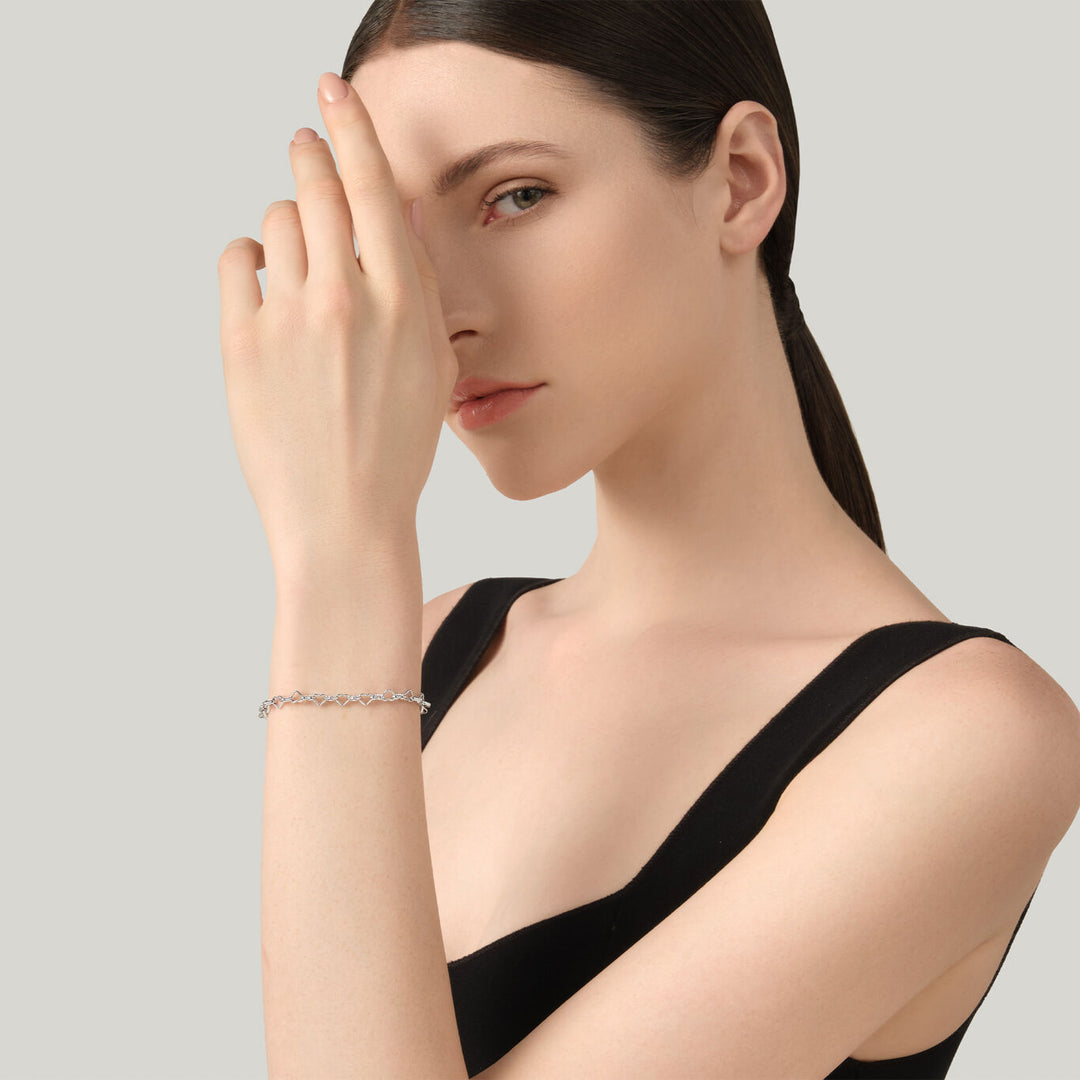 Giovanni Raspini bracciale catena cuori Bracciale in Argento 925 12619