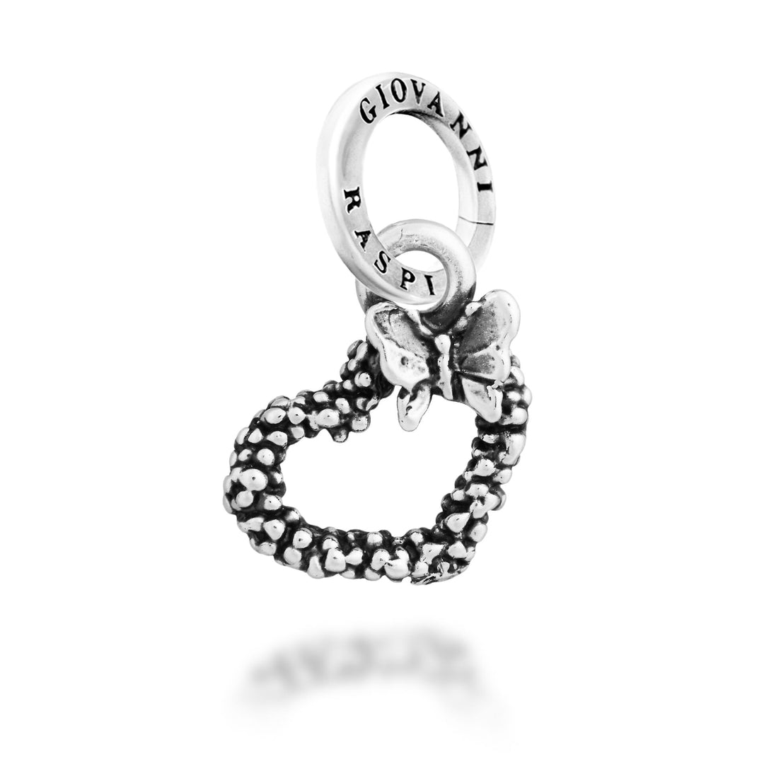 Giovanni Raspini Charm coeur mimosa et papillon - Charm argent - 12730