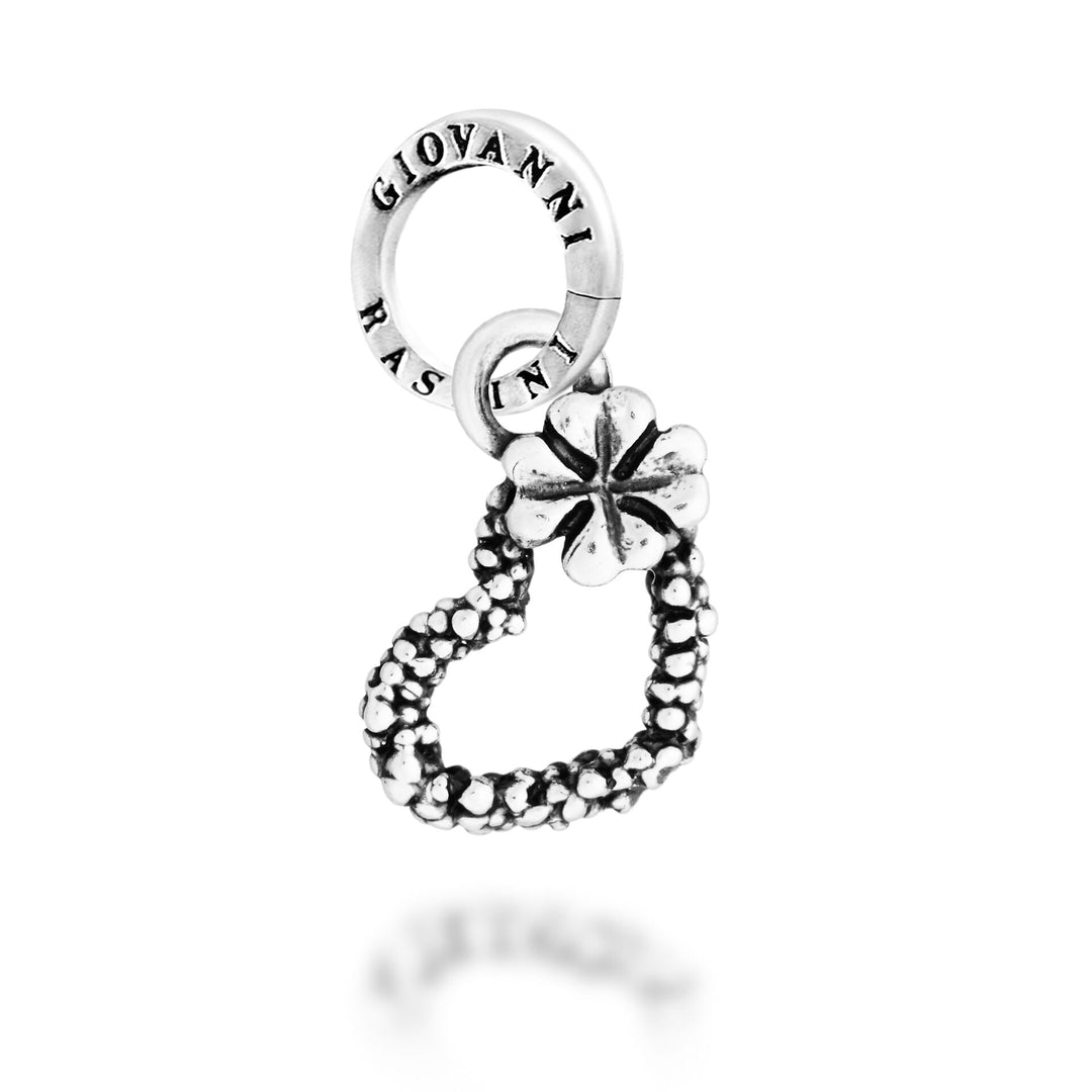 Giovanni Raspini Charm Cuore Mimosa e Quadrifoglio - Charm in Argento - 12733