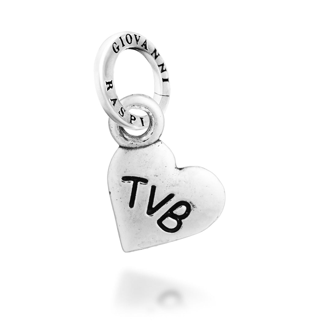 Giovanni Raspini Heart Charm "TVB" - Silver Charm - 12735
