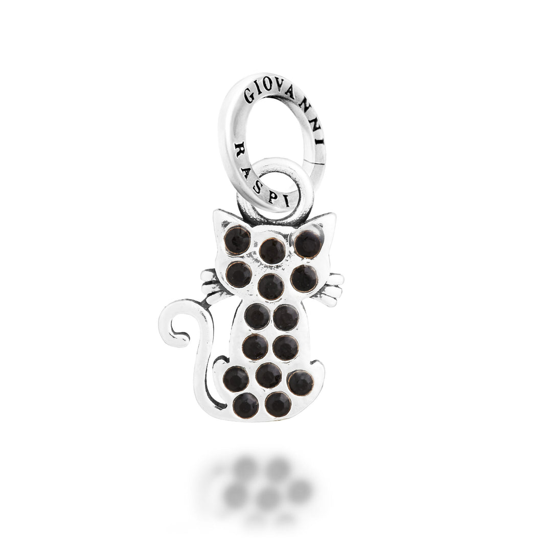 Giovanni Raspini Crystal Cat Charm - Charm argent et zircons - 12744