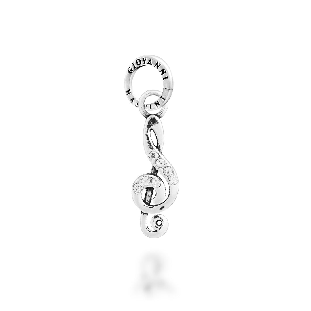 Giovanni Raspini Kristall-Charm mit Violinschlüssel – Silber- und Zirkon-Charm – 12753
