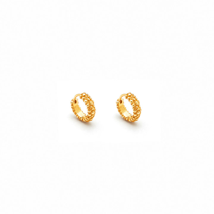 Giovanni Raspini orecchini huggie Perlage argento 925 finitura PVD oro giallo 18kt 11963