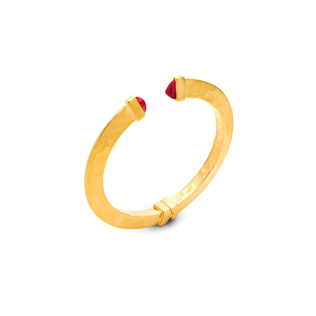 Giovanni Raspini bracciale Bangle Red Blade Piccolo argento 925 finitura PVD oro giallo cristalli 12297