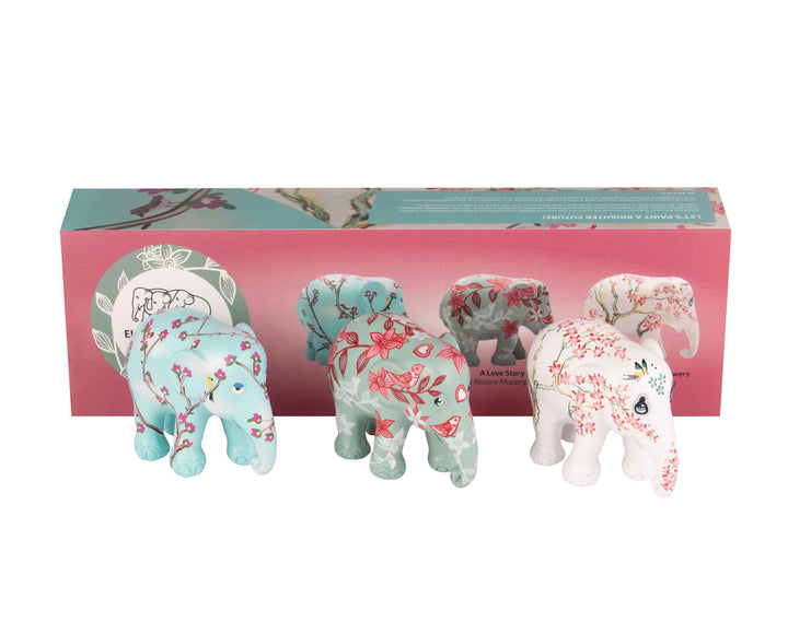 Elephant Parade multipack elefanti The Beauty of Blossom - Blossom &amp; Birds + A Love Story + One Hundred Flowers