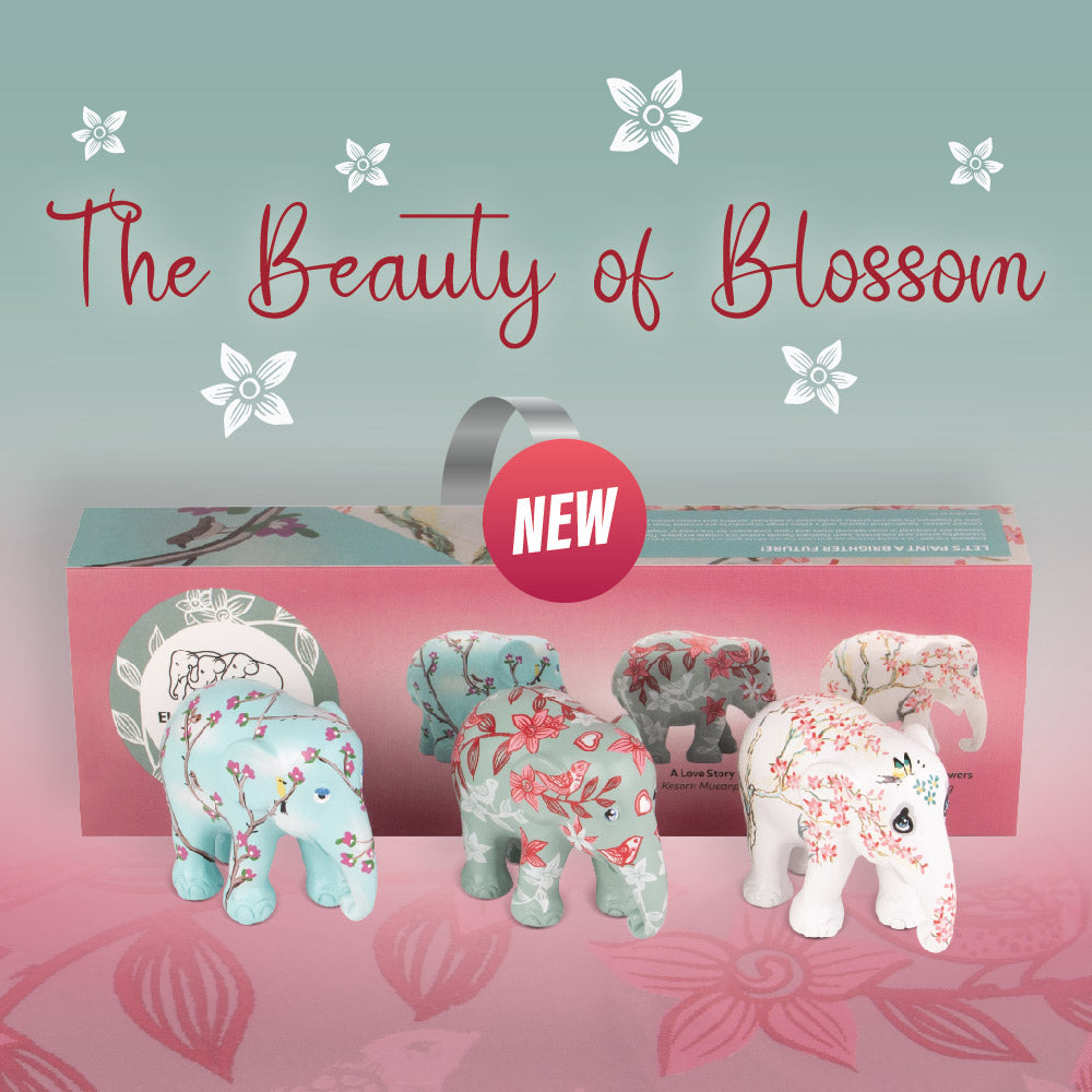 Elephant Parade multipack elefanti The Beauty of Blossom - Blossom &amp; Birds + A Love Story + One Hundred Flowers