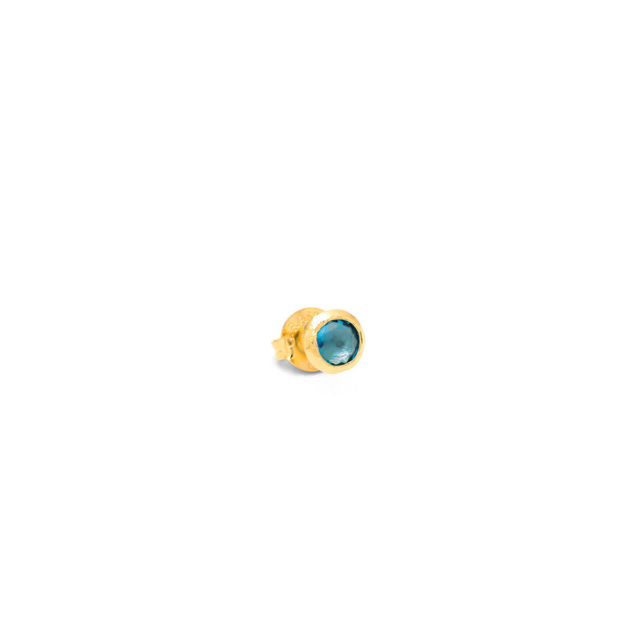 Giovanni Raspini orecchini loop azzurro piccoli Orecchini in Argento placcato oro 18 kt e cristalli azzurri 12135/1