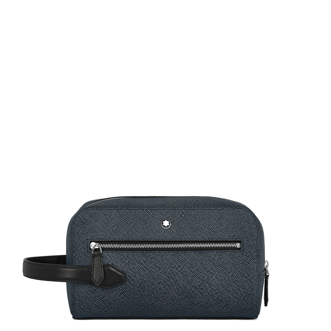 Montblanc pochette Sartorial tweed blu 220339