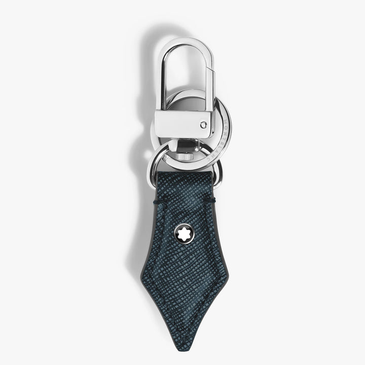 Montblanc portachiavi pennino tweed blu 220358