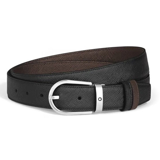 Montblanc cintura reversibile 30 mm ferro di cavallo pelle Sartorial 222139