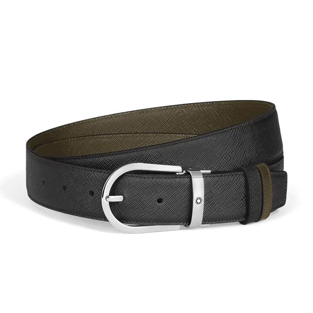 Montblanc cintura reversibile 35 mm ferro di cavallo pelle Sartorial 222147