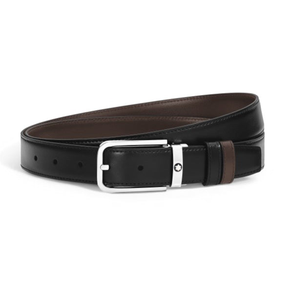 Montblanc cintura reversibile 30 mm pelle Meisterstück fibbia rettangolare 223405
