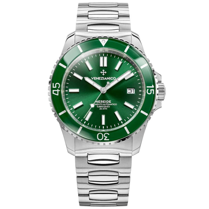 Venezianico orologio Nereide 42mm verde automatico acciaio 3321501C