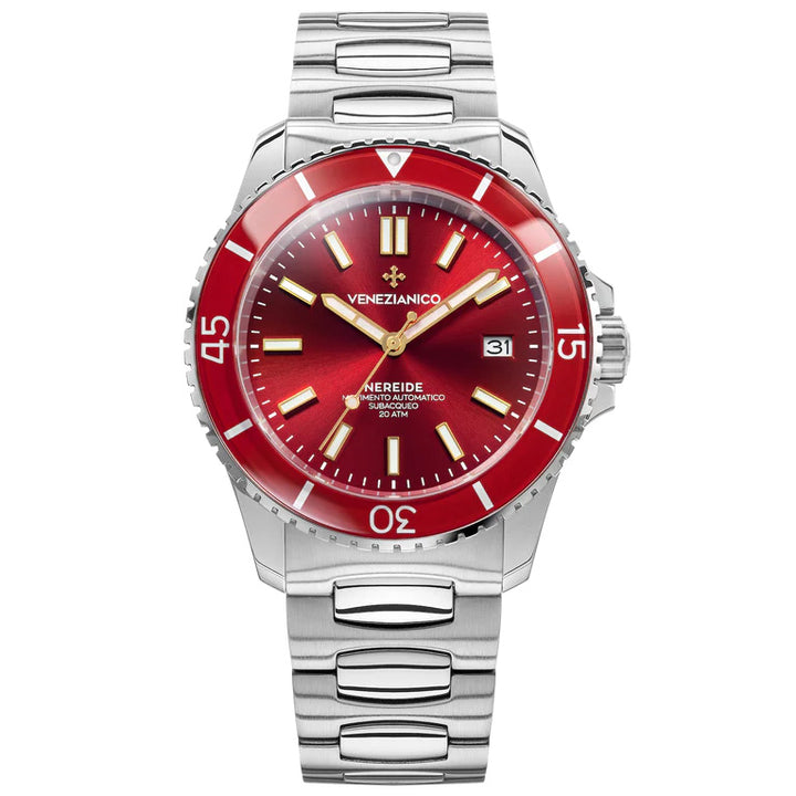 Venezianico orologio Nereide 42mm rosso automatico acciaio 3321503C