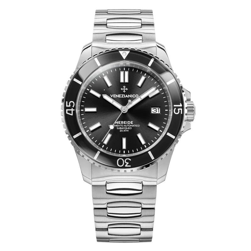 Venezianico orologio Nereide 42mm nero quarzo acciaio 3321504C