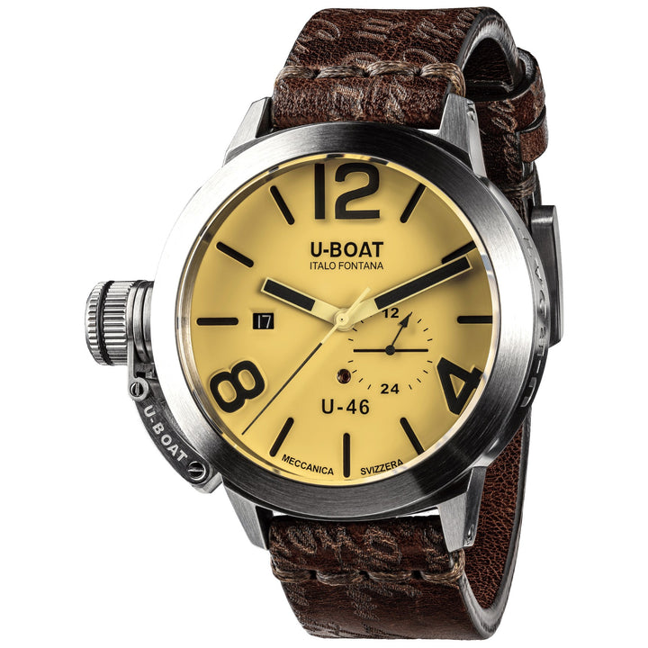 U-BOAT orologio Classico U-46 46mm beige automatico acciaio 4647