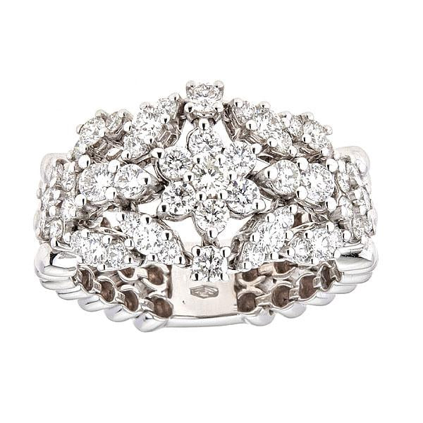 Zydo anello cocktail flessibile con diamanti oro bianco 51396