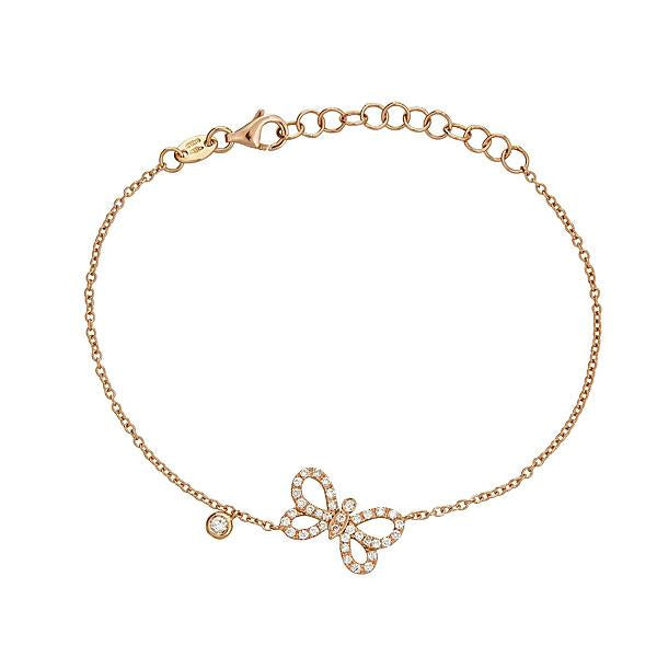Zydo bracciale a farfalla con diamanti oro rosa 52540