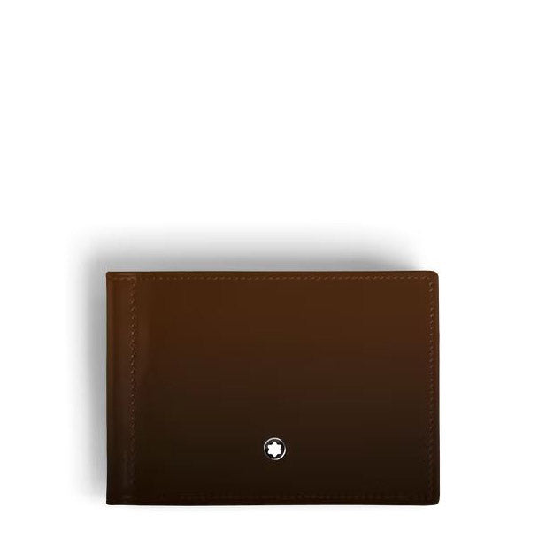 Montblanc portafoglio 6 tasche con fermasoldi Meisterstück Sfumato marrone 220316