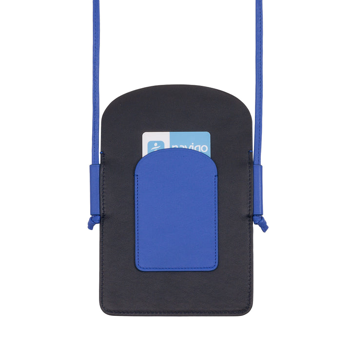 DUDU Porta Cellulare da Collo Donna in Pelle, Doppia Tasca Porta Smartphone, Tasca Porta Tessere, Tracolla Laccio Regolabile