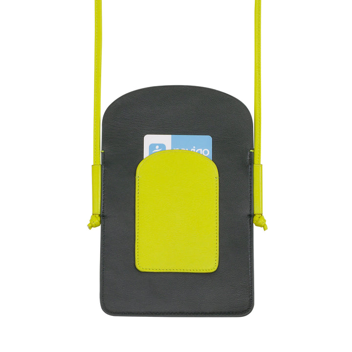 DUDU Porta Cellulare da Collo Donna in Pelle, Doppia Tasca Porta Smartphone, Tasca Porta Tessere, Tracolla Laccio Regolabile