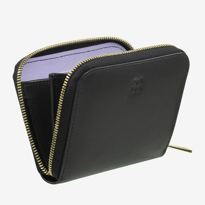 DUDU Portamonete Uomo Donna Piccolo Tascabile in Pelle Colorata con Cerniera, Tasche Porta Tessere, Portafoglio Compatto