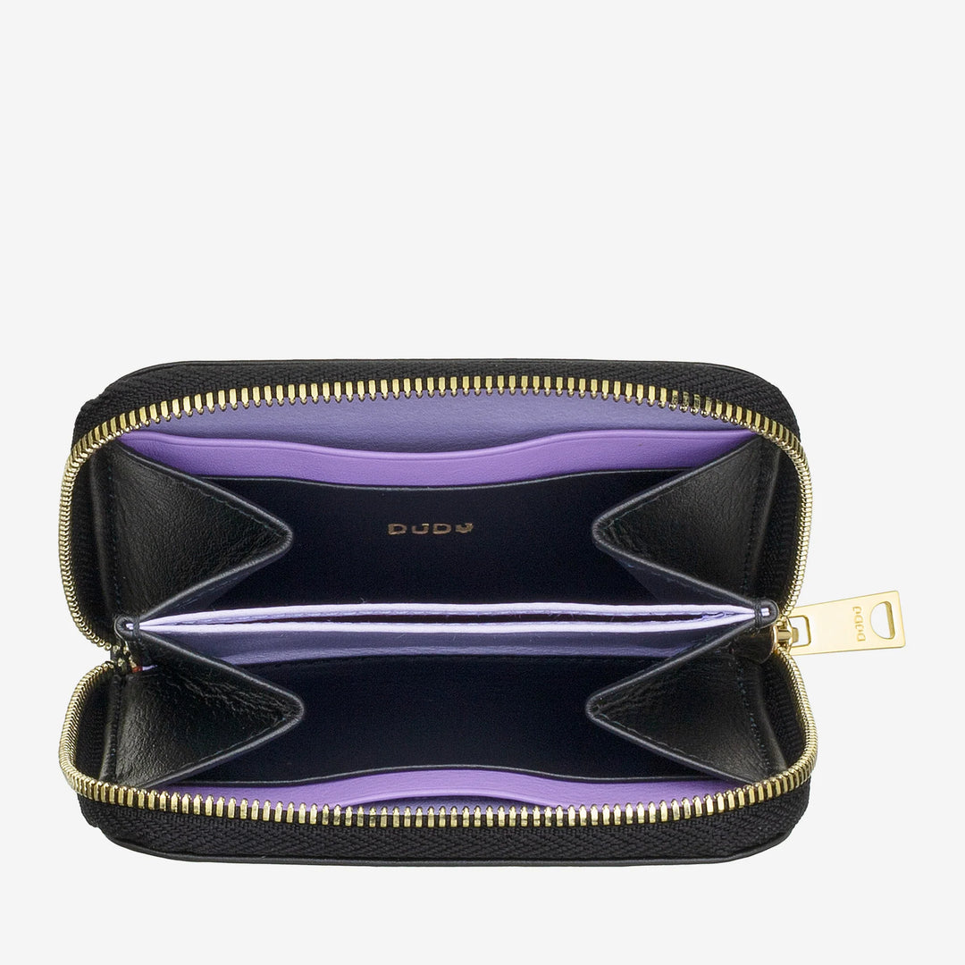 DUDU Portamonete Uomo Donna Piccolo Tascabile in Pelle Colorata con Cerniera, Tasche Porta Tessere, Portafoglio Compatto
