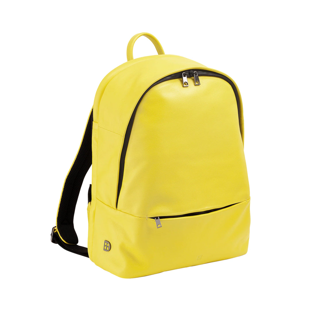 DUDU Zaino in Pelle Uomo Donna Porta PC 15L – Elegante Zaino da Viaggio e Lavoro con Tasca Imbottita per Laptop (fino 13"), Spallacci Regolabili e Design Compatto